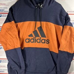 Adidas orange and navy Hoody pullover